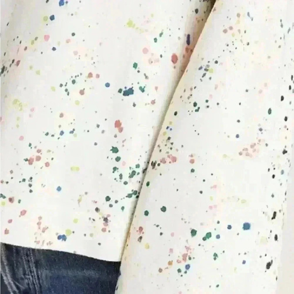 Maeve by Anthropologie Rainbow Paint Splatter Cropped Sweatshirt (NWOT) Medium - Picture 3 of 8